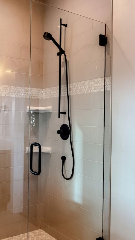 Contemporary Shower with Black Frame